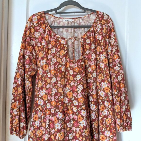 Lacausa Tiered Floral Maxi/Midi Berkeley Dress Size M/L - Picture 5 of 10